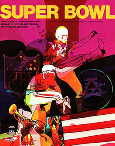 Super Bowl IV (1970) Official Event Poster Premium Reprint Edition - Photofile Inc.