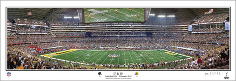 Super Bowl XLV "1st and 10" (Green Bay Packers vs. Steelers) Panoramic Poster Print - Everlasting 2011