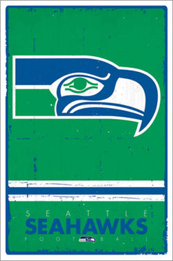 Seattle Seahawks NFL Heritage Series Official NFL Football Team Retro Logo Poster - Trends
