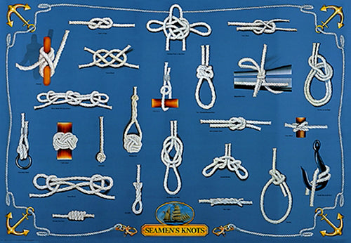 Seamen's Knots for Yachting and Sailing Wall Chart Poster - Eurographics Inc.