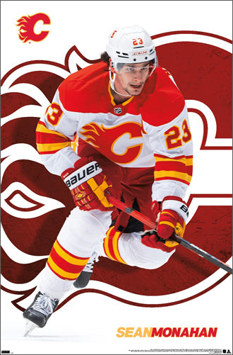 Sean Monahan "Super Action" Calgary Flames NHL Hockey Action Poster - Costacos Sports 2022