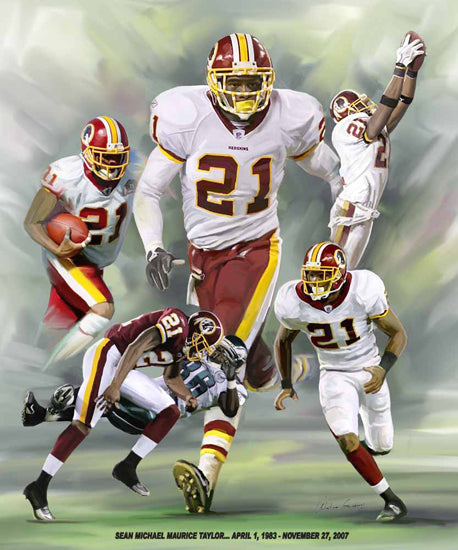 Sean Taylor (1983-2007) Washington Redskins Commemorative Poster Print - Wishum Gregory