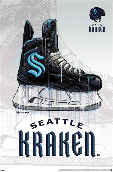 Seattle Kraken Official NHL Skate-Logo-Style Wall Poster - Trends International/P.D. Moreno