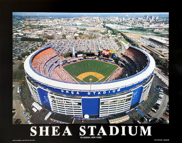 New York Mets Shea Stadium "Aerial Classic" (c.2000) Premium 22x28 Poster - Aerial Views