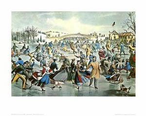 The Skating Pond in Central Park by Currier & Ives Premium Art Poster Print - NYGS