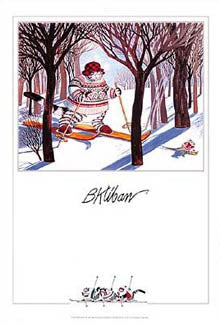 Cross-Country Skiing "Cat and Mouse" by B. Kliban Poster - Pomegranate