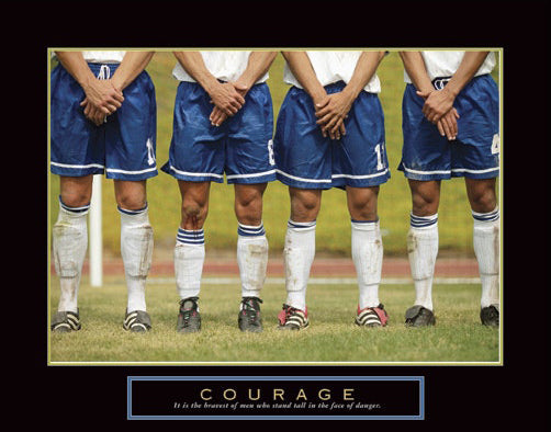 Soccer "Courage" (Free Kick Lineup) Motivational Poster - Front Line