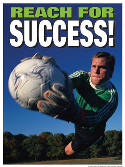Soccer Goalkeeper "Reach For Success" (Diving Save) Motivational Poster