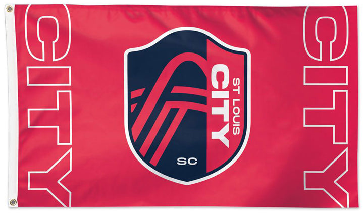 The St. Louis City flag waves before the teams take the field of a