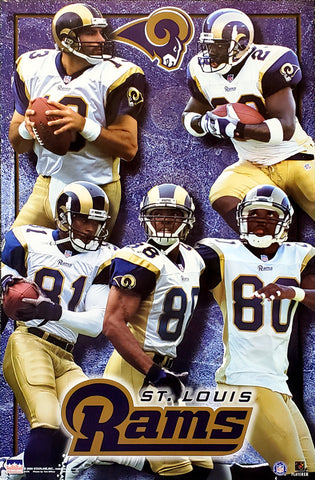 St. Louis Rams "Greatest Show On Turf" 5-Player Action Poster - Starline 2000