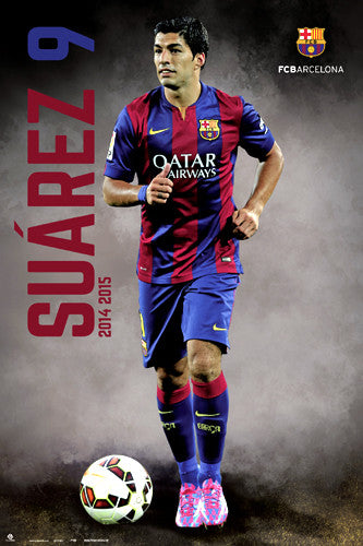 Luis Suarez "Breakout" FC Barcelona Official La Liga Soccer Action Poster - G.E. (Spain)
