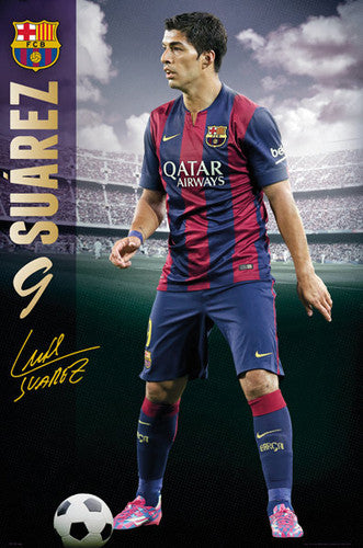 Luis Suarez "Signature Series" FC Barcelona Soccer Superstar Poster - GB Eye 2015
