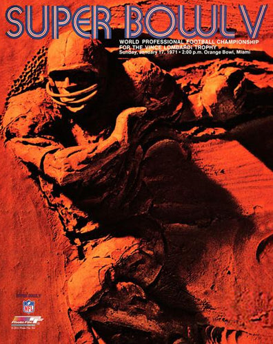 Super Bowl V (1971) Official NFL Event Poster Premium Reproduction Edition - Photofile Inc.