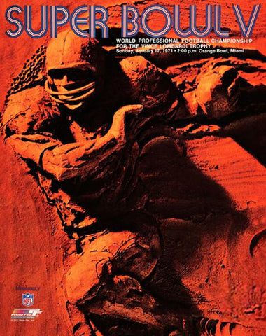 Super Bowl V (1971) Official NFL Event Poster Premium Reproduction Edition - Photofile Inc.