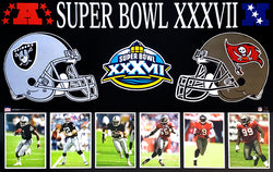 Super Bowl XXXVII Tampa Bay Bucs vs Oakland Raiders "Dueling Helmets" Poster - Starline