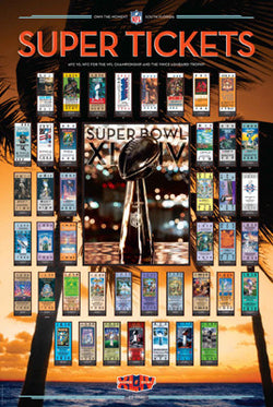 Super Tickets XLIV (43 Years of Super Bowl History) - Action Images 2010