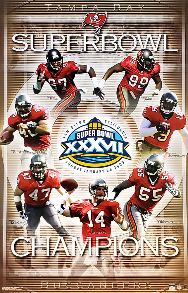 Tampa Bay Bucs Super Bowl XXXVII Champions Commemorative Poster