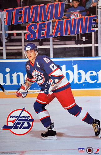 Teemu Selanne "Temmu" Winnipeg Jets NHL Hockey Action Poster - Starline 1993