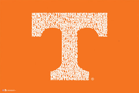 Tennessee Volunteers "Down the Field" Vols Fight Song Team Logo Poster