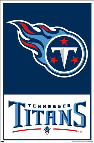 Tennessee Titans Official NFL Football Team Logo and Wordmark Poster - Costacos Sports