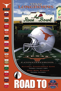 Texas Longhorns "Road to BCS" Commemorative Poster - Action Images 2010