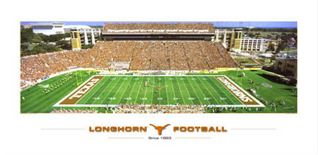 Texas Longhorns Football "Since 1893" Memorial Stadium Gameday Panoramic Poster Print