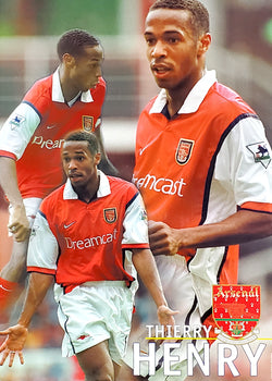 Thierry Henry "Striker" Arsenal FC EPL Football Soccer Action Poster - U.K. 2000