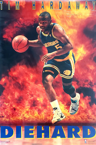 Tim Hardaway "Die Hard" Golden State Warriors NBA Basketball Action Poster - Costacos Brothers 1991