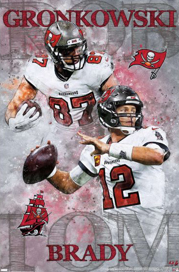 Tom Brady and Rob Gronkowski "Buc Brigade" Tampa Bay Buccaneers NFL Football Wall Poster - Trends International