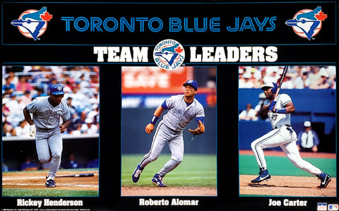 Toronto Blue Jays "Team Leaders" 1993 Poster (Roberto Alomar, Joe Carter, Rickey Henderson) Starline Inc.