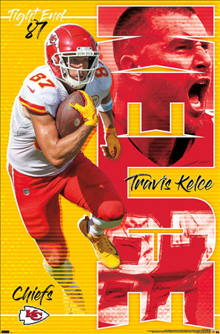 Travis Kelce "Intensity" Kansas City Chiefs Official NFL Football Wall Poster - Costacos Sports