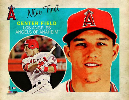 Mike Trout "Retro SuperCard" L.A. Angels Premium Poster Print - Photofile 16x20