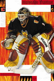 Roman Turek "On Fire" Calgary Flames Poster - Costacos 2002