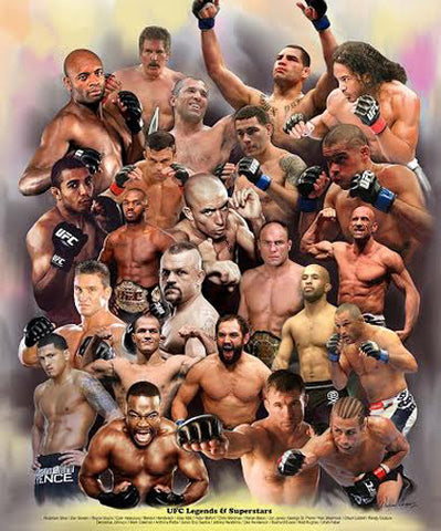 UFC Legends and Superstars (23 MMA Fighters) Poster Print - Wishum Gregory