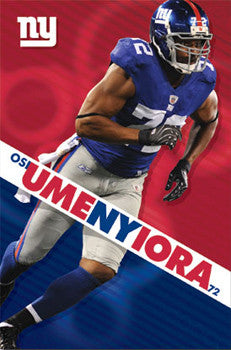 Osi Umenyiora "72 Action" New York Giants NFL Football Poster - Costacos 2009