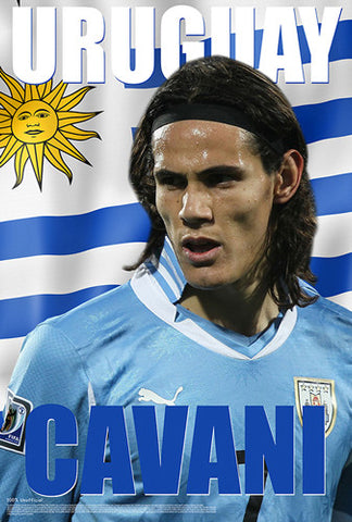 Edinson Cavani "Uruguay Superstar" World Cup 2014 Soccer Poster - Starz