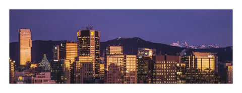 Vancouver, BC, Canada "Winter Sunrise" Panoramic Poster Print - Canadian Art Prints