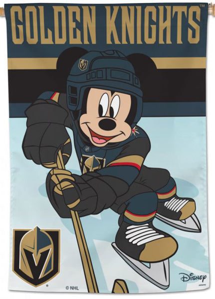 Vegas Golden Knights "Mickey Mouse Playmaker" Official NHL Hockey Premium 28x40 Wall Banner - Wincraft/Disney