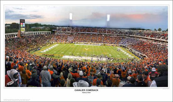 Virginia Cavaliers Football "Cavalier Comeback" Scott Stadium Panoramic Poster Print - SPI 2008
