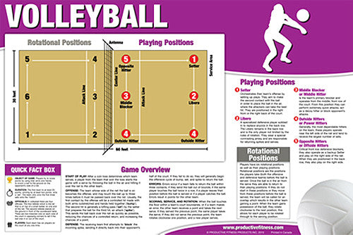 Volleyball Instructional Wall Chart Poster - Productive Fitness