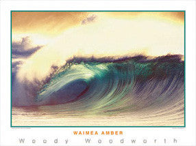 Surfing "Waimea Amber" (Oahu, Hawaii) Poster Print - Creation Captured