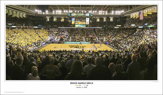 Wake Forest Basketball "Deacs Handle Heels" Panoramic Poster Print - Sport Photos 2009