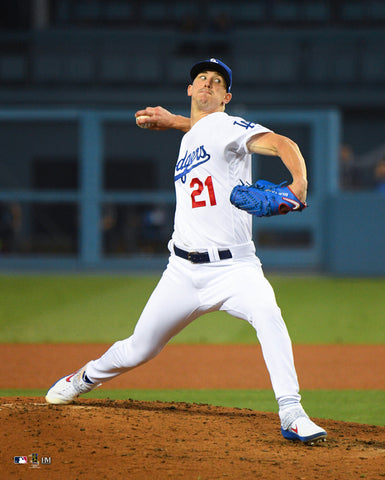 Walker Buehler "Lights Out" Los Angeles Dodgers Premium 16x20 MLB Baseball Poster Print- Highland Mint