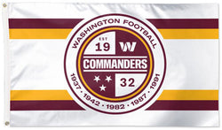 Washington Commanders Official NFL Football 3'x5' Deluxe-Edition Flag (Historic-Crest-Style) - Wincraft Inc.