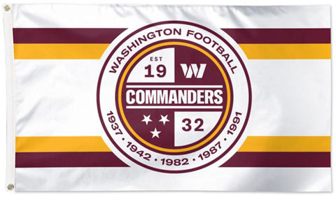 Washington Commanders Official NFL Football 3'x5' Deluxe-Edition Flag (Historic-Crest-Style) - Wincraft Inc.