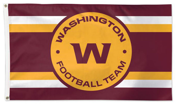 Washington Football Team Official NFL Football 3'x5' DELUXE-EDITION Flag (Large-Logo-On-Stripes) - Wincraft Inc.