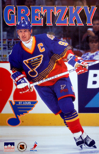 Wayne Gretzky St. Louis Blues NHL Hockey Action Poster - Starline 1996