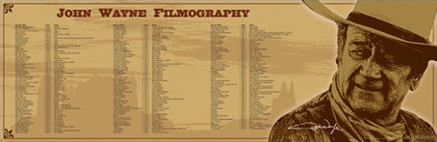 John Wayne Filmography Poster - Culturenik 2010