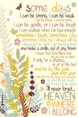 Heaven is Where I Belong Christian Inspirational Poster - Slingshot