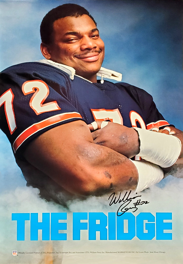 William Perry 'The Fridge' Chicago Bears NFL Football Vintage Original  Poster - Marketcom 1986